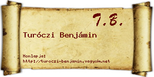 Turóczi Benjámin névjegykártya